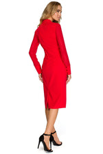 Cocktailkjole Stylove til dame fra MS StyleHaven, laget av Viskose; polyester, farge Rød, størrelse M, med long ermer, perfekt til dress