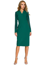 Cocktailkjole Stylove til dame fra MS StyleHaven, laget av Viskose; polyester, farge Rød, størrelse XXL, med long ermer, perfekt til dress