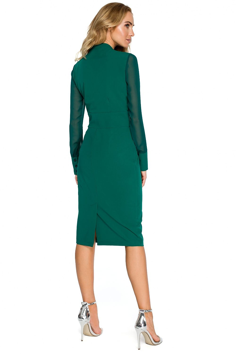 Cocktailkjole Stylove til dame fra MS StyleHaven, laget av Viskose; polyester, farge Marineblå, størrelse s, med long ermer, perfekt til dress