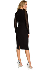 Cocktailkjole Stylove til dame fra MS StyleHaven, laget av Viskose; polyester, farge Marineblå, størrelse L, med long ermer, perfekt til dress