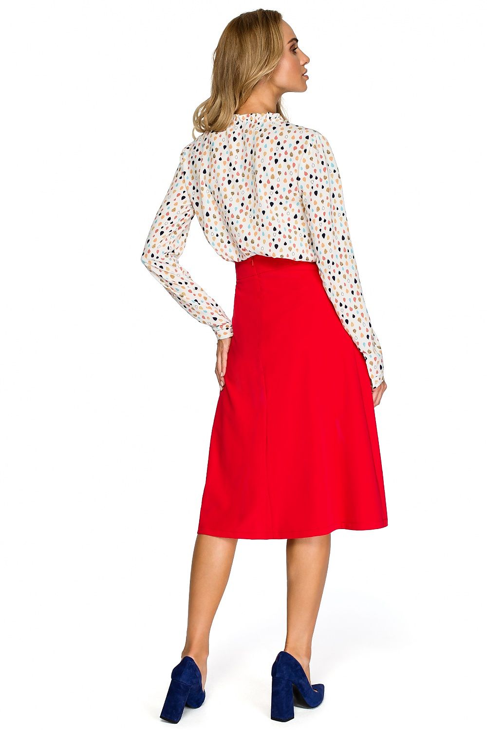 Skjørt Stylove til dame fra MS StyleHaven, laget av Viskose; polyester, farge Rød, størrelse M, med long ermer, perfekt til dress