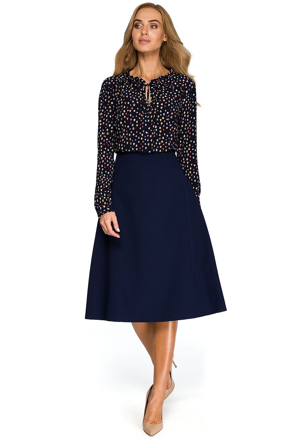 Skjørt Stylove til dame fra MS StyleHaven, laget av Viskose; polyester, farge Rød, størrelse L, med long ermer, perfekt til dress
