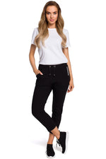 Klassisk komfort Bomullsbukser – til dame fra MS StyleHaven, laget av Bomull, farge Svart, størrelse s, med 45720 ermer, bukselengde cropped, perfekt til casual; dress