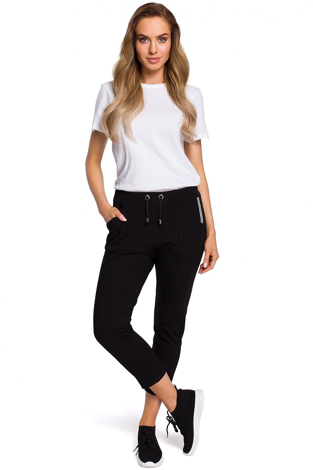 Klassisk komfort Bomullsbukser – til dame fra MS StyleHaven, laget av Bomull, farge Svart, størrelse s, med 45720 ermer, bukselengde cropped, perfekt til casual; dress