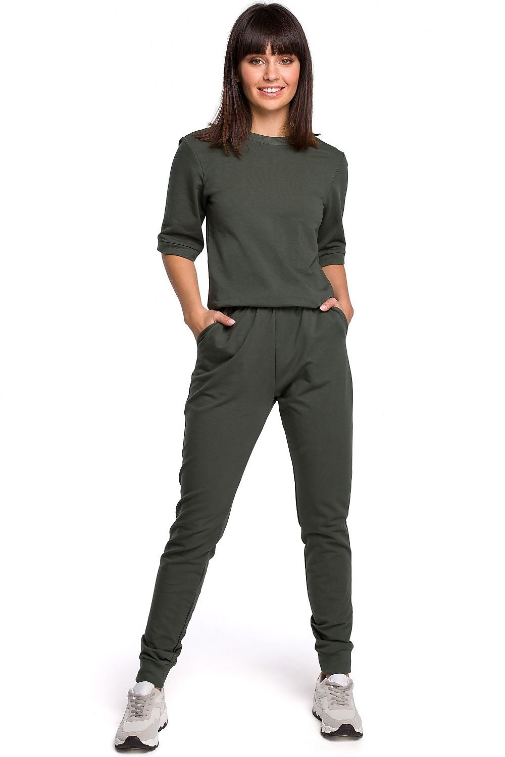 Jumpsuit / BeWear til dame fra MS StyleHaven, laget av Bomull, farge Grønn, størrelse s, med 45720 ermer, perfekt til dress