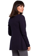 Stretch Bomullsstrikket Blazer / BeWear til dame fra MS StyleHaven, laget av Bomull, farge Marineblå, størrelse s, med long ermer, perfekt til dress