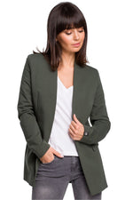 Stretch Bomullsstrikket Blazer / BeWear til dame fra MS StyleHaven, laget av Bomull, farge Marineblå, størrelse XXL, med long ermer, perfekt til dress