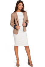 Jakke Stylove til dame fra MS StyleHaven, laget av Bomull; polyester, farge Marineblå, størrelse s, med long ermer, perfekt til dress
