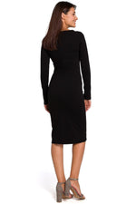 Dagkjole Stylove til dame fra MS StyleHaven, laget av Bomull; polyester, farge Svart, størrelse M, med long ermer, perfekt til dress