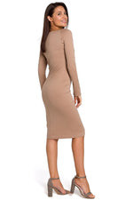Dagkjole Stylove til dame fra MS StyleHaven, laget av Bomull; polyester, farge Rød, størrelse L, med long ermer, perfekt til dress