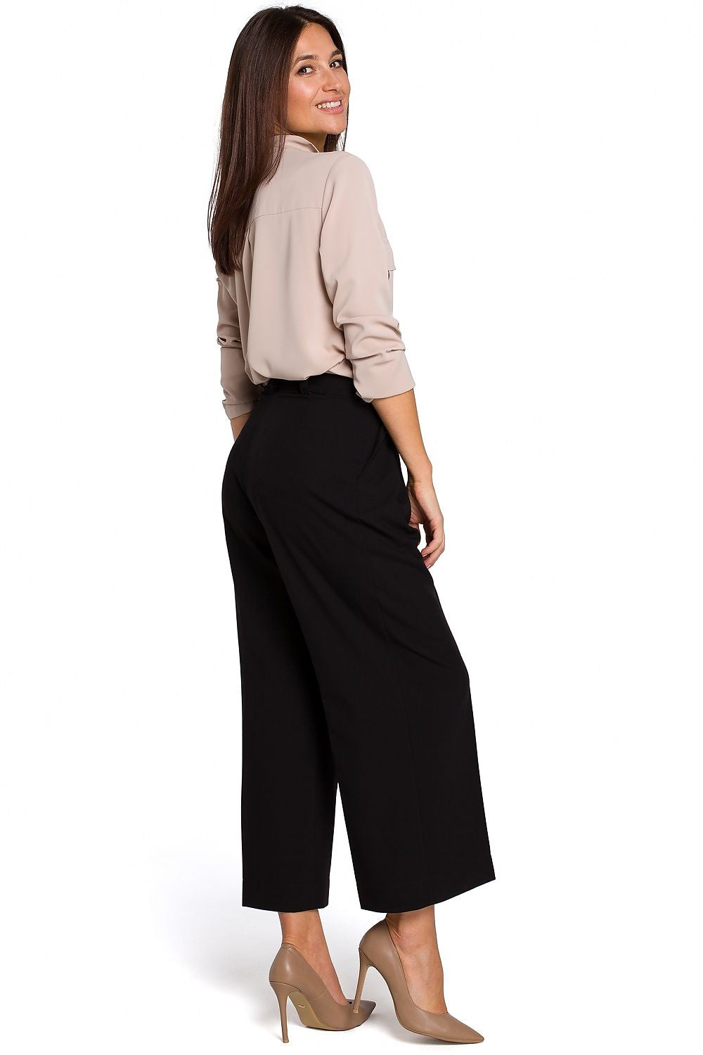 Damebukser Stylove til dame fra MS StyleHaven, laget av Viskose; polyester, farge Svart, størrelse M, med 45720 ermer, perfekt til dress