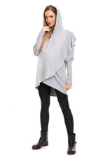 Koselig hettegenser for gravide i lag fra PeeKaBoo til dame fra MS StyleHaven, laget av Bomull; Elastan, farge Svart, størrelse S/M, med long; cap ermer, perfekt til casual; dress