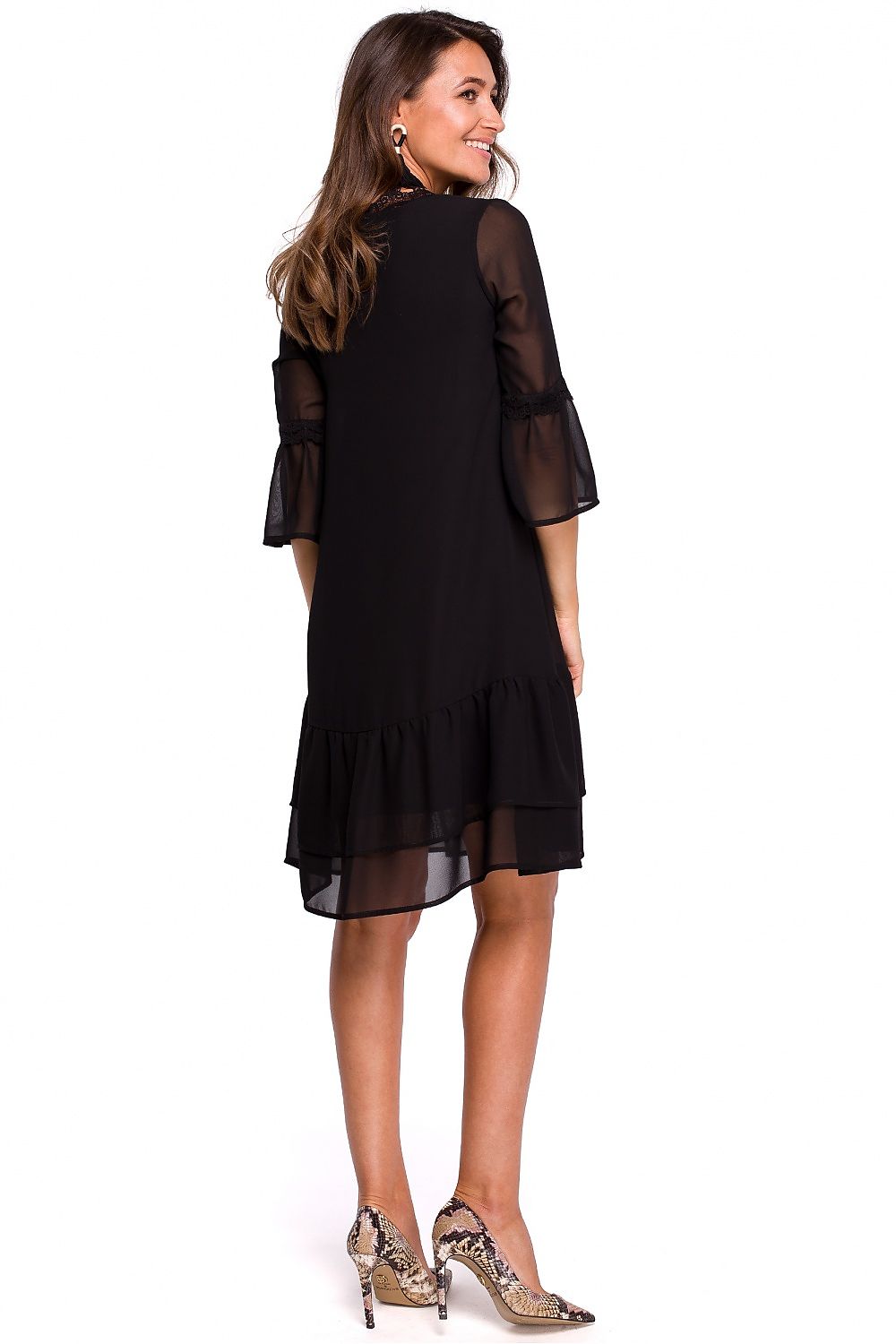 Cocktailkjole Stylove til dame fra MS StyleHaven, laget av polyester, farge Rosa, størrelse XL, med lang ermer, perfekt til dress