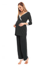 Lace Trim Nursing Pyjamas fra PeeKaBoo til dame fra MS StyleHaven, laget av Viskose; Elastan, farge Rød, størrelse L/XL, med strapless; sleeveless; 3-4 ermer, perfekt til casual; dress