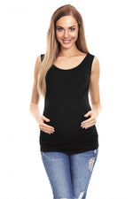 Plissert gravidtop fra PeeKaBoo til dame fra MS StyleHaven, laget av Elastan; Viskose, farge Svart, størrelse S/M, med strapless ermer, perfekt til casual; dress