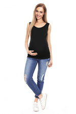 Plissert gravidtop fra PeeKaBoo til dame fra MS StyleHaven, laget av Elastan; Viskose, farge Grå, størrelse S/M, med strapless ermer, perfekt til casual; dress