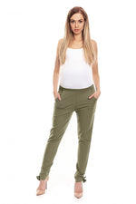 Bow Detail Joggebukse for gravide fra PeeKaBoo til dame fra MS StyleHaven, laget av Bomull; Elastan, farge Grønn, størrelse L/XL, med long ermer, perfekt til casual; dress