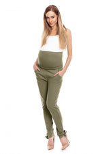 Bow Detail Joggebukse for gravide fra PeeKaBoo til dame fra MS StyleHaven, laget av Bomull; Elastan, farge Svart, størrelse S/M, med long ermer, perfekt til casual; dress