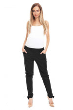 Bow Detail Joggebukse for gravide fra PeeKaBoo til dame fra MS StyleHaven, laget av Bomull; Elastan, farge Svart, størrelse L/XL, med long ermer, perfekt til casual; dress