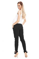 Bow Detail Joggebukse for gravide fra PeeKaBoo til dame fra MS StyleHaven, laget av Bomull; Elastan, farge Svart, størrelse L/XL, med long ermer, perfekt til casual; dress