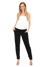 Uanstrengt elegante gravidbukser fra PeeKaBoo til dame fra MS StyleHaven, laget av Viskose; polyester, farge Svart, størrelse S/M, med long ermer, bukselengde long, perfekt til casual; dress