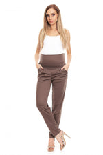 Uanstrengt elegante gravidbukser fra PeeKaBoo til dame fra MS StyleHaven, laget av Viskose; polyester, farge beige, størrelse L/XL, med long ermer, perfekt til casual; dress