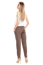 Uanstrengt elegante gravidbukser fra PeeKaBoo til dame fra MS StyleHaven, laget av Viskose; polyester, farge beige, størrelse L/XL, med long ermer, perfekt til casual; dress
