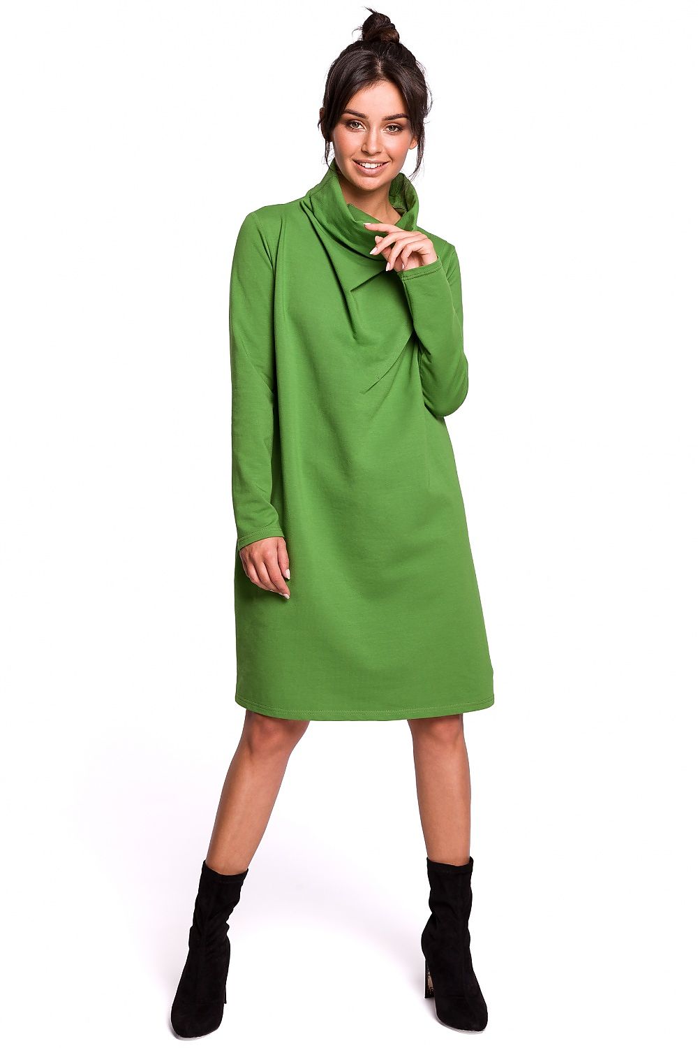 Dagskjole BeWear til dame fra MS StyleHaven, laget av polyester, farge Svart, størrelse L, med long ermer, perfekt til dress