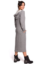 Praktiske Dagskjole BeWear til dame fra MS StyleHaven, laget av polyester, farge Grå, størrelse M, med long ermer, perfekt til dress