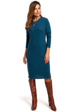 Dagkjole Stylove til dame fra MS StyleHaven, laget av Bomull, farge beige, størrelse L, med long ermer, perfekt til dress