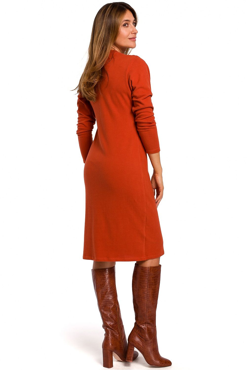 Dagkjole Stylove til dame fra MS StyleHaven, laget av Bomull, farge Blå, størrelse s, med long ermer, perfekt til dress