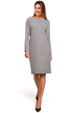 Dagkjole Stylove til dame fra MS StyleHaven, laget av Bomull, farge Blå, størrelse M, med long ermer, perfekt til dress