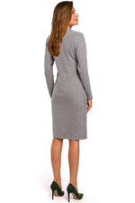 Dagkjole Stylove til dame fra MS StyleHaven, laget av Bomull, farge Blå, størrelse L, med long ermer, perfekt til dress