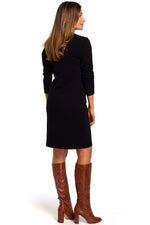 Dagkjole Stylove til dame fra MS StyleHaven, laget av Bomull, farge Blå, størrelse XXL, med long ermer, perfekt til dress