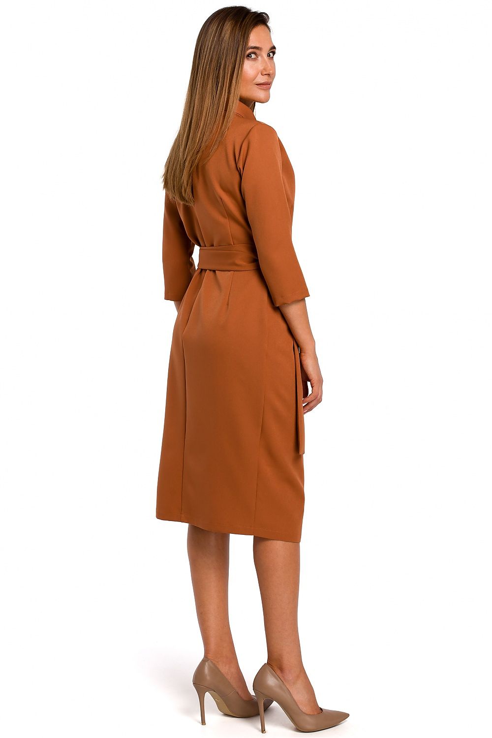 Dagkjole Stylove til dame fra MS StyleHaven, laget av polyester, farge Grønn, størrelse XL, med lang ermer, perfekt til dress