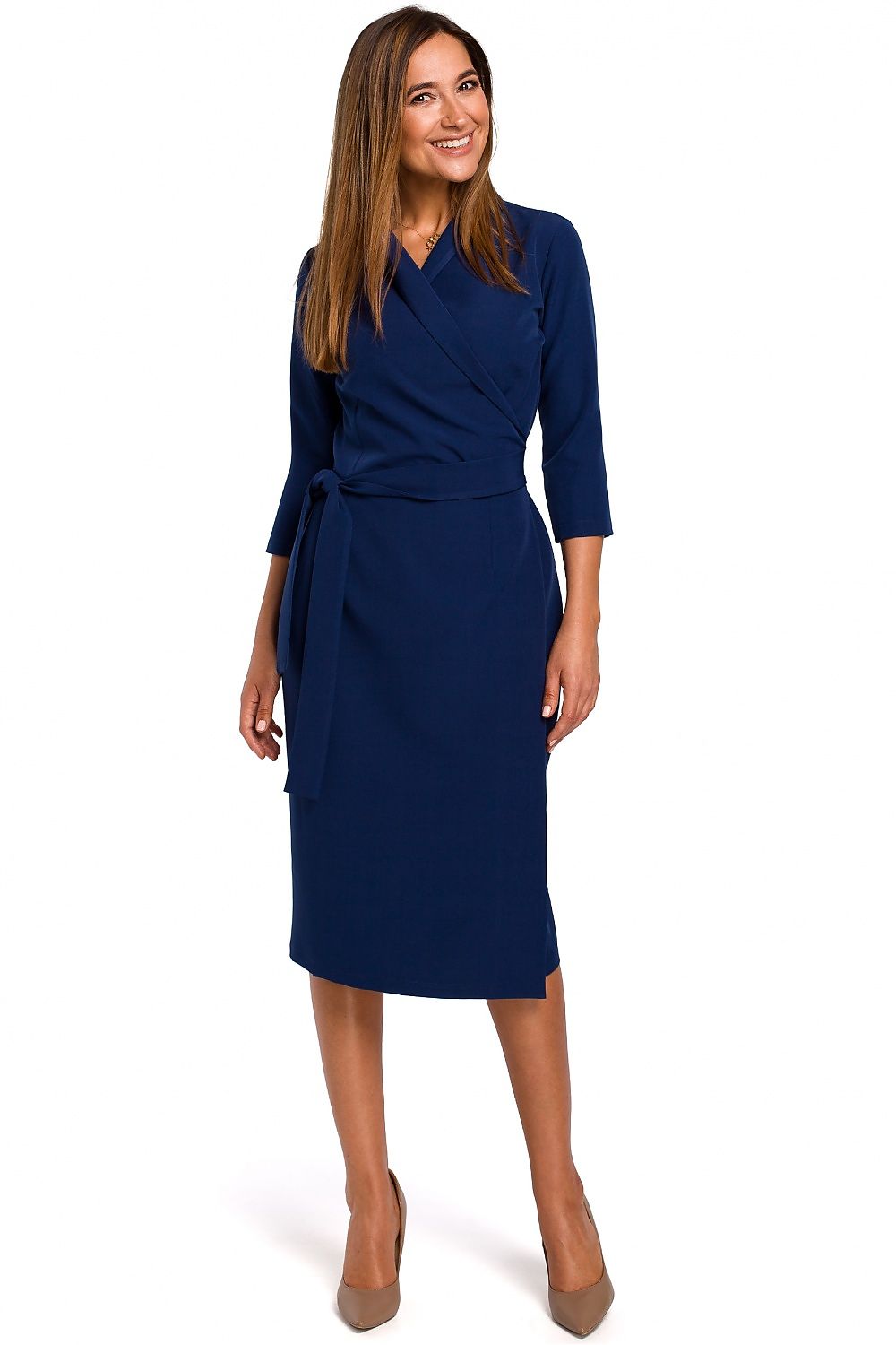 Dagkjole Stylove til dame fra MS StyleHaven, laget av polyester, farge Grønn, størrelse XXL, med lang ermer, perfekt til dress