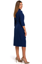 Dagkjole Stylove til dame fra MS StyleHaven, laget av polyester, farge Brun, størrelse s, med lang ermer, perfekt til dress
