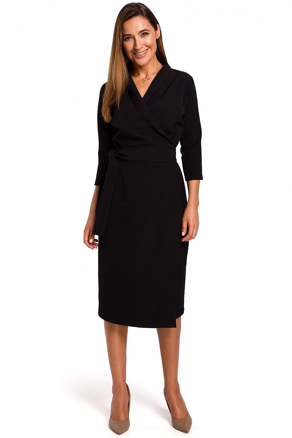 Dagkjole Stylove til dame fra MS StyleHaven, laget av polyester, farge Brun, størrelse M, med lang ermer, perfekt til dress