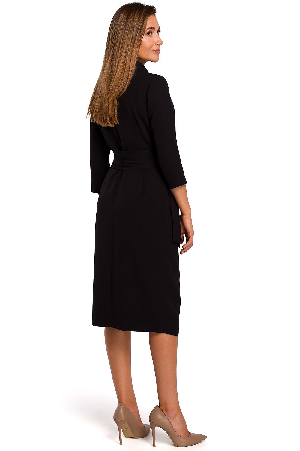 Dagkjole Stylove til dame fra MS StyleHaven, laget av polyester, farge Brun, størrelse L, med lang ermer, perfekt til dress