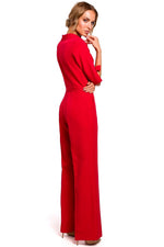 Rett ben Jumpsuit - Moe til dame fra MS StyleHaven, laget av polyester, farge Svart, størrelse XL, med 45720 ermer, perfekt til casual; dress