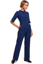 Rett ben Jumpsuit - Moe til dame fra MS StyleHaven, laget av polyester, farge Svart, størrelse XXL, med 45720 ermer, perfekt til casual; dress