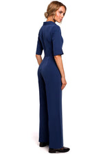 Rett ben Jumpsuit - Moe til dame fra MS StyleHaven, laget av polyester, farge Rød, størrelse s, med 45720 ermer, perfekt til casual; dress