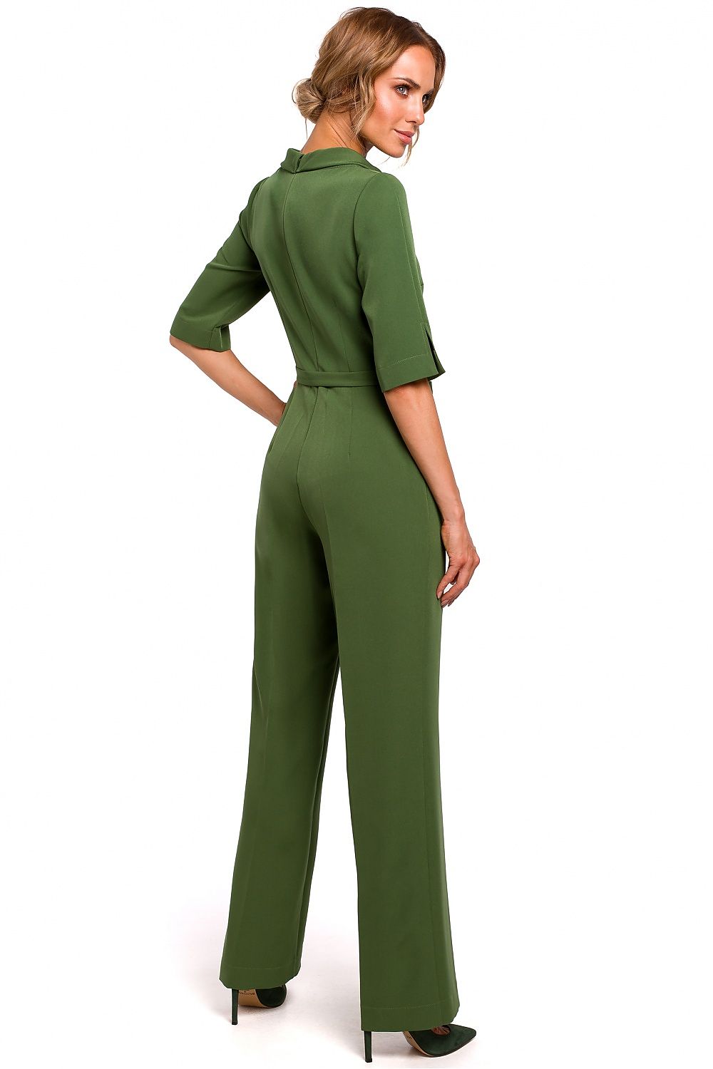 Rett ben Jumpsuit - Moe til dame fra MS StyleHaven, laget av polyester, farge Rød, størrelse L, med 45720 ermer, perfekt til casual; dress