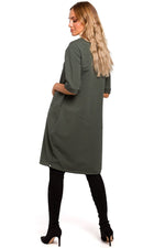 Stretch Oversized Dagkjole Moe til dame fra MS StyleHaven, laget av Bomull; Elastan-1, farge Brun, størrelse XL, med 45720 ermer, perfekt til casual; dress