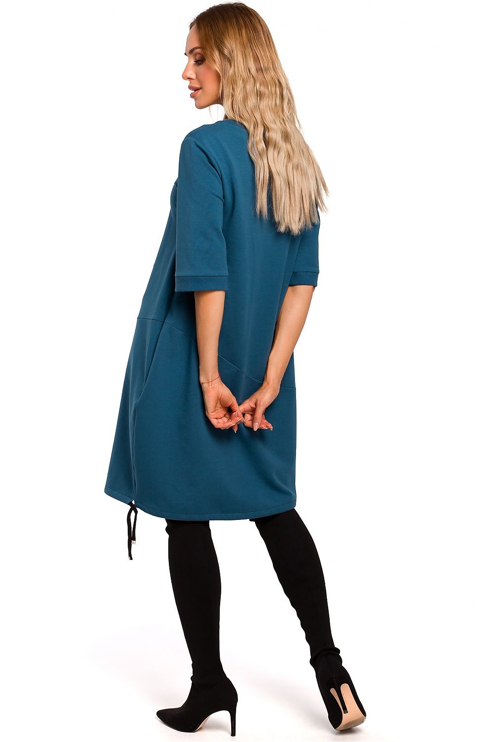 Stretch Oversized Dagkjole Moe til dame fra MS StyleHaven, laget av Bomull; Elastan-1, farge Grønn, størrelse s, med 45720 ermer, perfekt til casual; dress