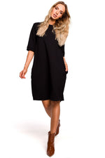 Stretch Oversized Dagkjole Moe til dame fra MS StyleHaven, laget av Bomull; Elastan-1, farge Grønn, størrelse M, med 45720 ermer, perfekt til casual; dress