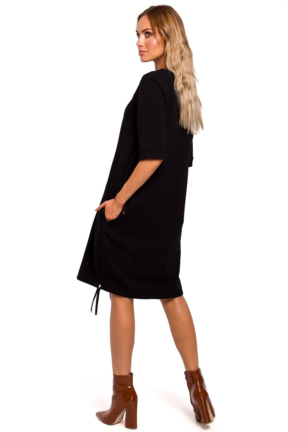 Stretch Oversized Dagkjole Moe til dame fra MS StyleHaven, laget av Bomull; Elastan-1, farge Grønn, størrelse L, med 45720 ermer, perfekt til casual; dress