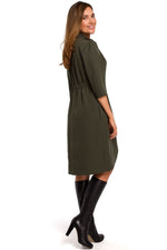 Dagkjole Stylove til dame fra MS StyleHaven, laget av polyester, farge Marineblå, størrelse XL, med lang ermer, perfekt til dress