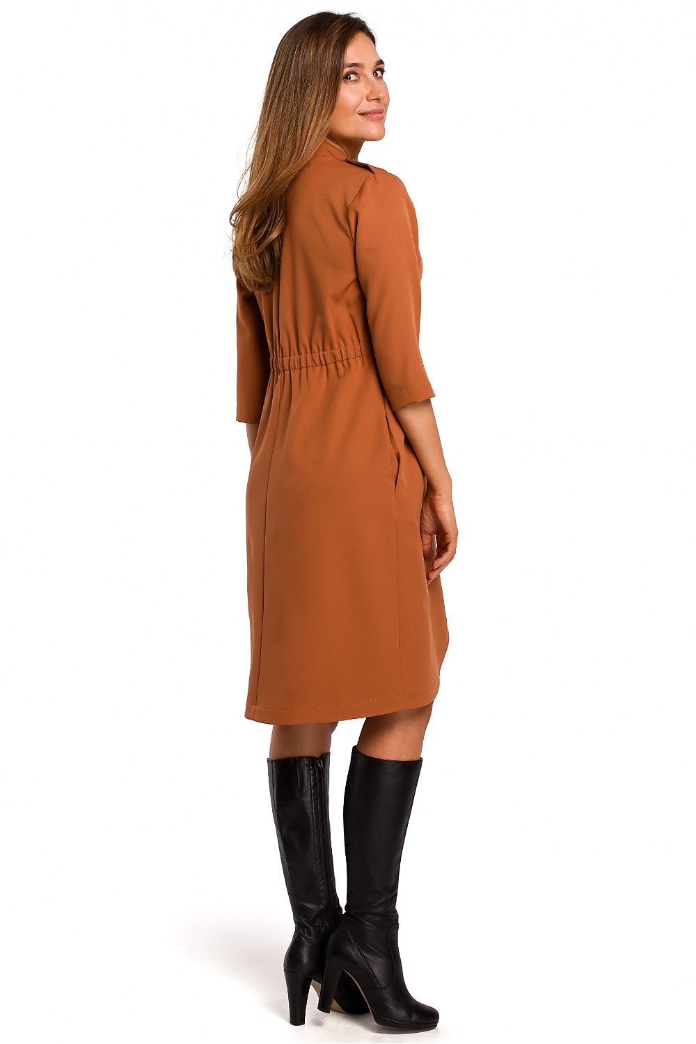 Dagkjole Stylove til dame fra MS StyleHaven, laget av polyester, farge Grønn, størrelse s, med lang ermer, perfekt til dress