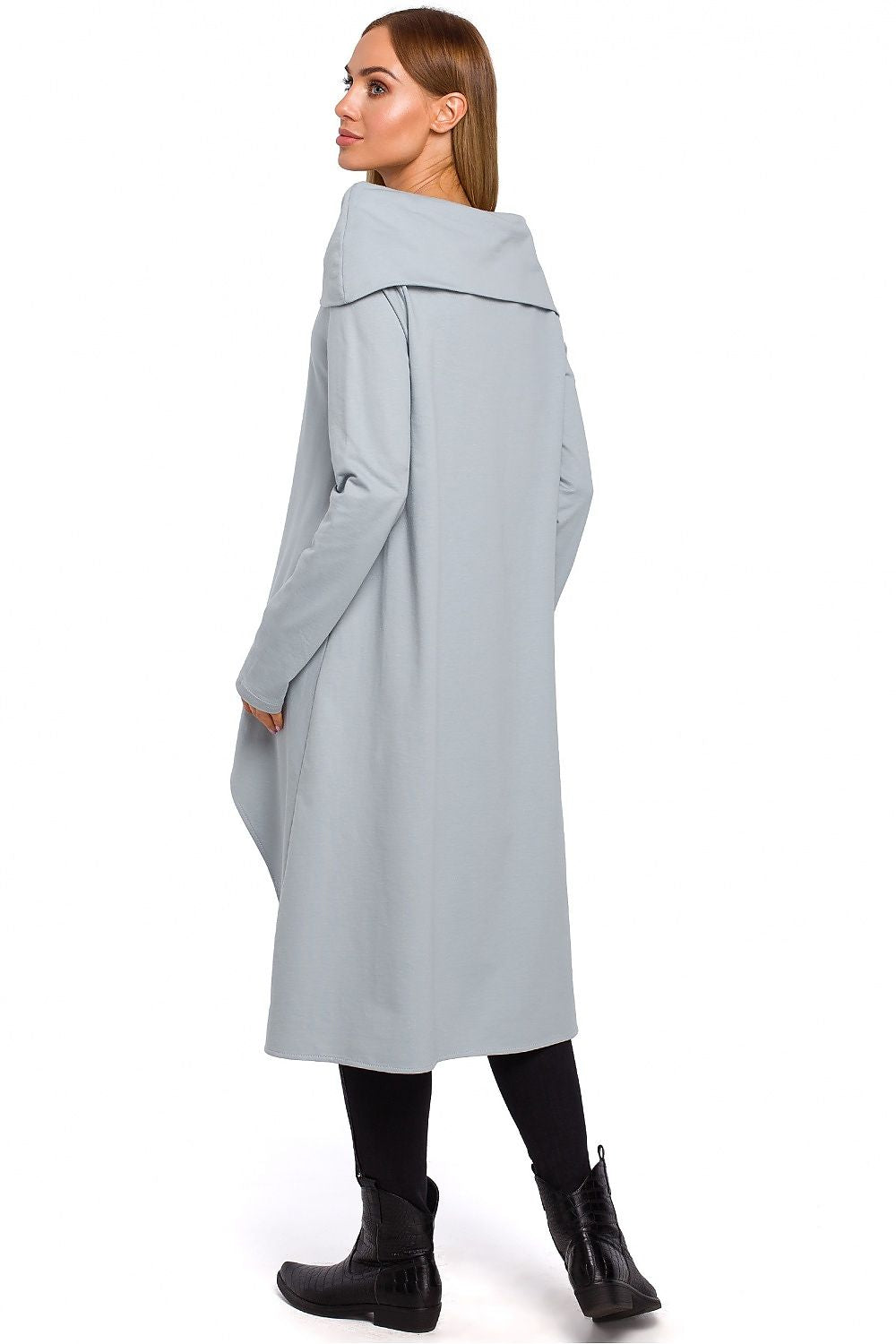 Bomull Tunika - Moe til dame fra MS StyleHaven, laget av Bomull, farge Blå, størrelse L/XL, med long ermer, perfekt til casual; dress